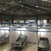 Beds in community quarantine facility.